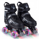 Kids Roller Skates for Girls Boys 4 Sizes Adjustable Quad Skates with Light-up Wheels for Outdoor
