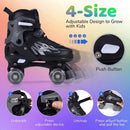 Kids Roller Skates for Girls Boys 4 Sizes Adjustable Quad Skates with Light-up Wheels for Outdoor by LJGDeals