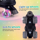 Kids Roller Skates for Girls Boys 4 Sizes Adjustable Quad Skates with Light-up Wheels for Outdoor by LJGDeals