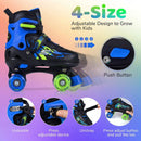 Kids Roller Skates for Girls Boys 4 Sizes Adjustable Quad Skates with Light-up Wheels for Outdoor by LJGDeals