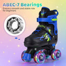 Kids Roller Skates for Girls Boys 4 Sizes Adjustable Quad Skates with Light-up Wheels for Outdoor by LJGDeals