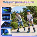 Kids Roller Skates for Girls Boys 4 Sizes Adjustable Quad Skates with Light-up Wheels for Outdoor by LJGDeals