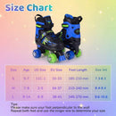 Kids Roller Skates for Girls Boys 4 Sizes Adjustable Quad Skates with Light-up Wheels for Outdoor by LJGDeals
