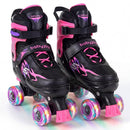 Kids Roller Skates for Girls Boys Teens 4 Sizes Adjustable Quad Skates with Light-up Wheels by LJGDeals
