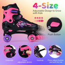 Kids Roller Skates for Girls Boys Teens 4 Sizes Adjustable Quad Skates with Light-up Wheels by LJGDeals