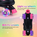 Kids Roller Skates for Girls Boys Teens 4 Sizes Adjustable Quad Skates with Light-up Wheels by LJGDeals