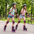 Kids Roller Skates for Girls Boys Teens 4 Sizes Adjustable Quad Skates with Light-up Wheels