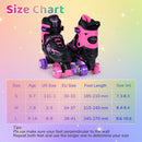 Kids Roller Skates for Girls Boys Teens 4 Sizes Adjustable Quad Skates with Light-up Wheels