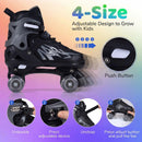 Kids Roller Skates for Girls Boys Teens 4 Sizes Adjustable Quad Skates with Light-up Wheels by LJGDeals