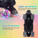 Kids Roller Skates for Girls Boys Teens 4 Sizes Adjustable Quad Skates with Light-up Wheels by LJGDeals