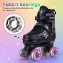 Kids Roller Skates for Girls Boys Teens 4 Sizes Adjustable Quad Skates with Light-up Wheels by LJGDeals