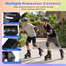 Kids Roller Skates for Girls Boys Teens 4 Sizes Adjustable Quad Skates with Light-up Wheels