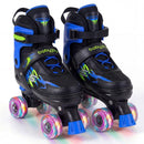 Kids Roller Skates for Girls Boys Teens 4 Sizes Adjustable Quad Skates with Light-up Wheels by LJGDeals