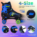 Kids Roller Skates for Girls Boys Teens 4 Sizes Adjustable Quad Skates with Light-up Wheels by LJGDeals