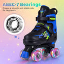 Kids Roller Skates for Girls Boys Teens 4 Sizes Adjustable Quad Skates with Light-up Wheels by LJGDeals