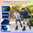 Kids Roller Skates for Girls Boys Teens 4 Sizes Adjustable Quad Skates with Light-up Wheels
