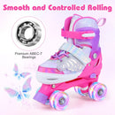 Kids Roller Skates for Toddlers Ages 7-9 with 4 Light up Wheels