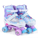 Kids Roller Skates for Toddlers Ages 7-9 with 4 Light up Wheels by LJGDeals