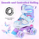 Kids Roller Skates for Toddlers Ages 5-7 with 4 Light-up Wheels by LJGDeals