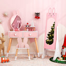 Kids Vanity Table Set with Mirror, Chair & Storage - White