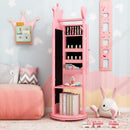 Kids Room Furniture Set Princess Vanity Table and Stool Set with Mirror and Drawer