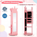 Kids Room Furniture Set Princess Vanity Table and Stool Set with Mirror and Drawer