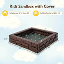 2-In-1 HDPE Kids Sandbox with Cover and Bottom Liner by LJGDeals