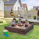 2-In-1 HDPE Kids Sandbox with Cover and Bottom Liner by LJGDeals
