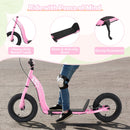 Kids Scooter Youth Kick Scooter with Adjustable Height Handlebar 12-Inch Inflatable Wheels