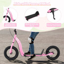 Kids Scooter Youth Kick Scooter with Adjustable Height Handlebar 12-Inch Inflatable Wheels by LJGDeals
