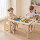Kids Sensory Table Set with Adjustable Height and 2 Chairs