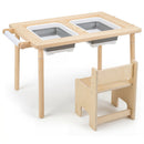 Kids Sensory Table Set with Adjustable Height and 2 Chairs