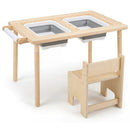 Kids Sensory Table Set with Adjustable Height and 2 Chairs by LJGDeals