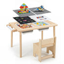 Kids Sensory Table Set with Adjustable Height and 2 Chairs