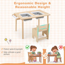 Kids Sensory Table Set with Adjustable Height and 2 Chairs