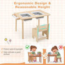 Kids Sensory Table Set with Adjustable Height and 2 Chairs by LJGDeals