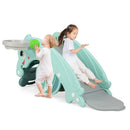 3-in-1 Kids Slide Rocking Horse Set Convertible Toddler Slide with Basketball Hoop by LJGDeals