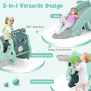 3-in-1 Kids Slide Rocking Horse Set Convertible Toddler Slide with Basketball Hoop by LJGDeals