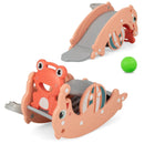 3-in-1 Kids Slide Rocking Horse Set Convertible Toddler Slide with Basketball Hoop by LJGDeals