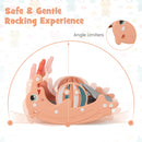 3-in-1 Kids Slide Rocking Horse Set Convertible Toddler Slide with Basketball Hoop-Pink