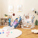4-in-1 Kids Slide and Swing Set with Basketball Hoop by LJGDeals