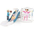 4-in-1 Kids Slide and Swing Set with Basketball Hoop by LJGDeals