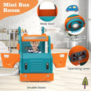 5-in-1 Kids Slide and Swing Set with Mini Bus and Basketball Hoop-Multicolor by LJGDeals