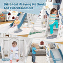 4-in-1 Kids Slide and Swing Set with Basketball Hoop by LJGDeals