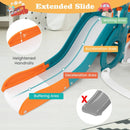 5-in-1 Kids Slide and Swing Set with Mini Bus and Basketball Hoop-Multicolor by LJGDeals