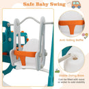 5-in-1 Kids Slide and Swing Set with Mini Bus and Basketball Hoop-Multicolor by LJGDeals