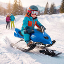 Snow Racer Sled with Brakes and Steering Handle for Kids