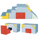 Kids Soft Foam Blocks with Velvet Covers Convertible Table and Chair Set by LJGDeals