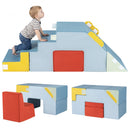 Kids Soft Foam Blocks with Velvet Covers Convertible Table and Chair Set