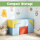 Kids Soft Foam Blocks with Velvet Covers Convertible Table and Chair Set